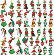 48Pcs Mini Christmas Collectible Dolls Figurines,Christmas Tree Hanging Ornament