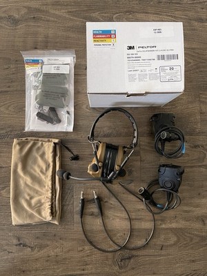 3M Peltor Comtac V Dual Comm Headset With Gel Cups, Bag, And PTT