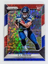 2016 Panini Prizm Red White & Blue Disco Prizm #250 C.J. Prosise RC Seahwaks