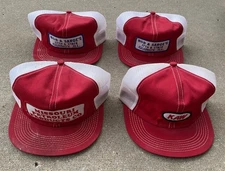 Vintage lot 4 Snapback Trucker Hat Cap Patch mesh K Brand USA advertising