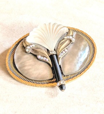 Marena Brosche / Anhänger Vintage  schwarz / gold