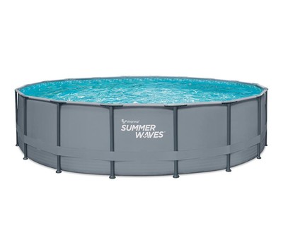 Aufstellpool Schwimmbad Schwimmbecken rund Komplettset grau Ø549cm Summer Waves