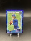 2025 Panini Donruss Optic Jaxson Dart Rated Rookie Blue Hyper Prizm #273 Giants