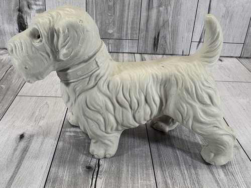 Vintage Terrier Dog Figurine White Bisque Mold to Paint 4.5" T x 6" L Japan - Picture 6 of 13