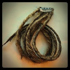 Clip in Dreads Dreadlock Hair Extensions Light Golden Brown