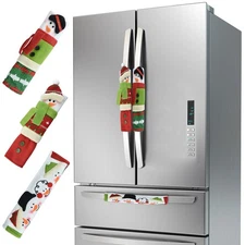 ERKOON 3 Pieces Christmas Snowman Refrigerator Door Knob Gloves Refrigerator ...