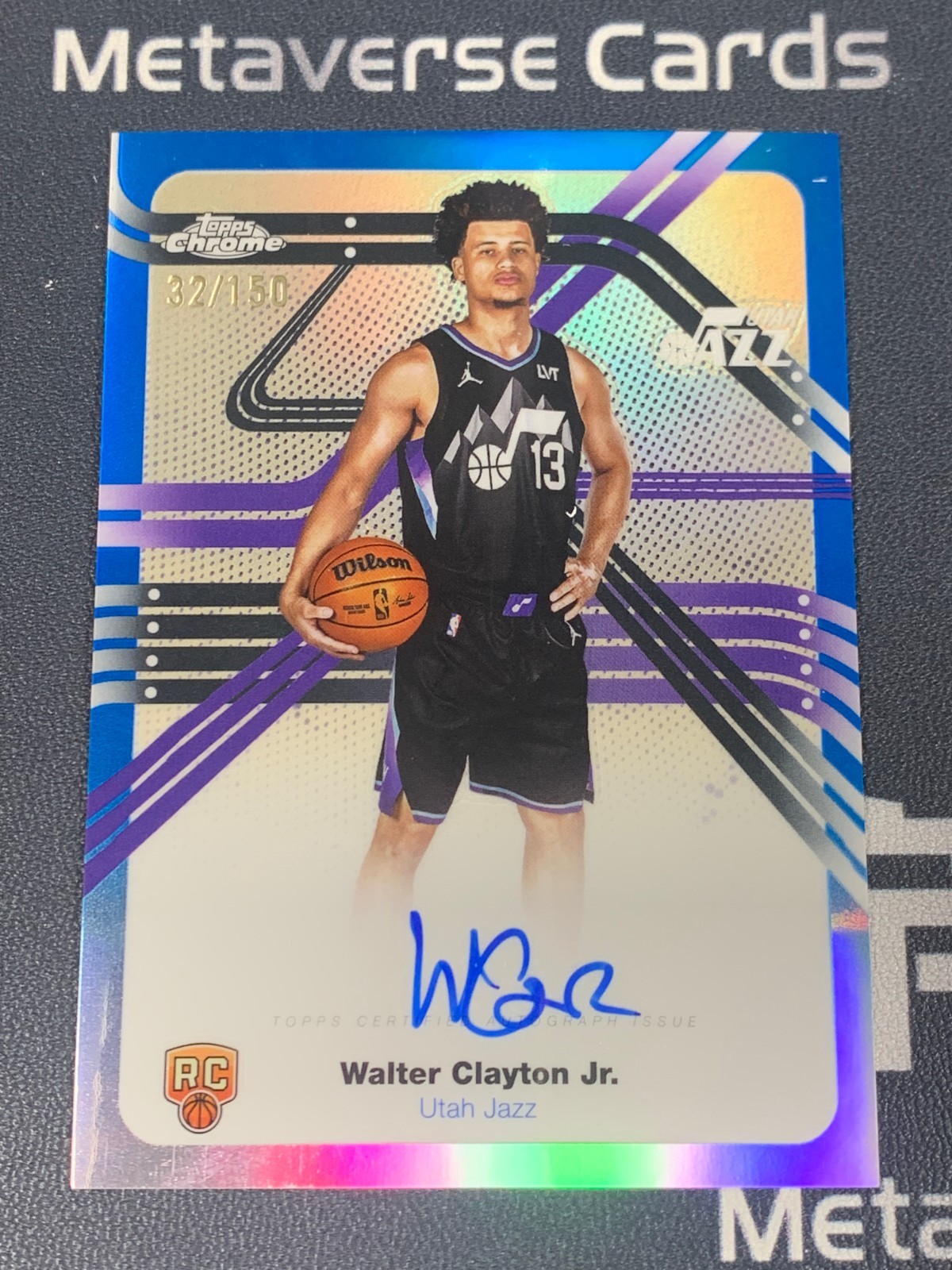 2025-26 Topps Chrome Next Stop Walter Clayton Jr. Auto RC Rookie Blue Ref /150