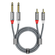 RCA to 1/4 Audio Cable Dual 1/4 Inch TS to Dual RCA Stereo Audio Interconnect Ca