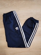 Adidas Tricot Jogger Track Lines Pants Navy Youth 13-14L With Zipper Pockets
