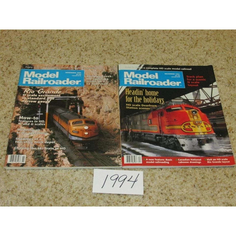 Model Railroader Magazine Lot of 11 Issues Vintage Trains 1994 Collectible - Image 2 of 4