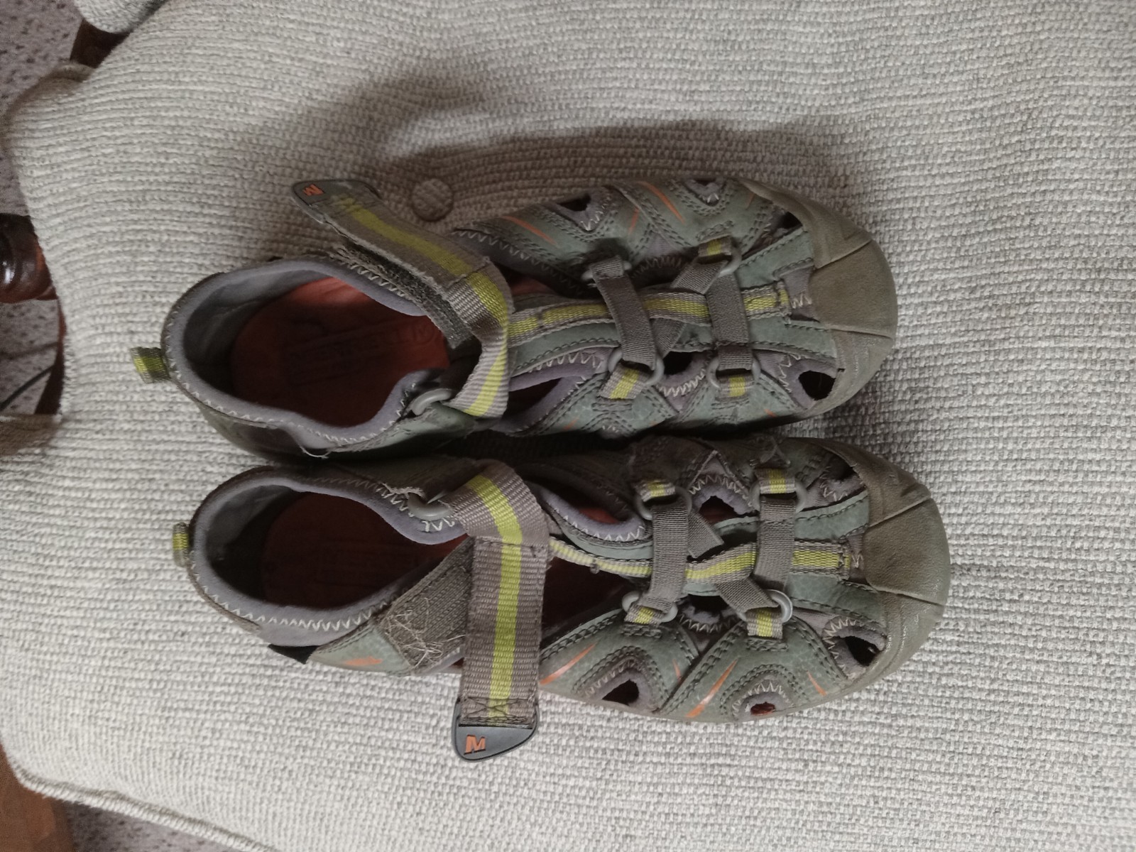 scarpe merrell bambino tg 2 sandali acqua escursionismo idro H2O ragazzi giovani grigio verde