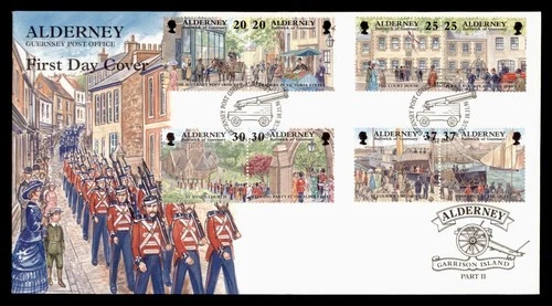 DR WHO 1998 ALDERNEY GUERNSEY FDC GARRISON ISLAND CACHET PAIR COMBO w29692