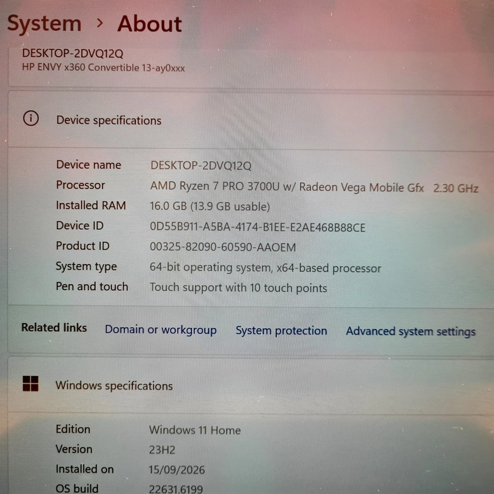 Lenovo ThinkPad X395 · Ryzen 7 3700U · 16GB · 256GB, photo 3 of 5