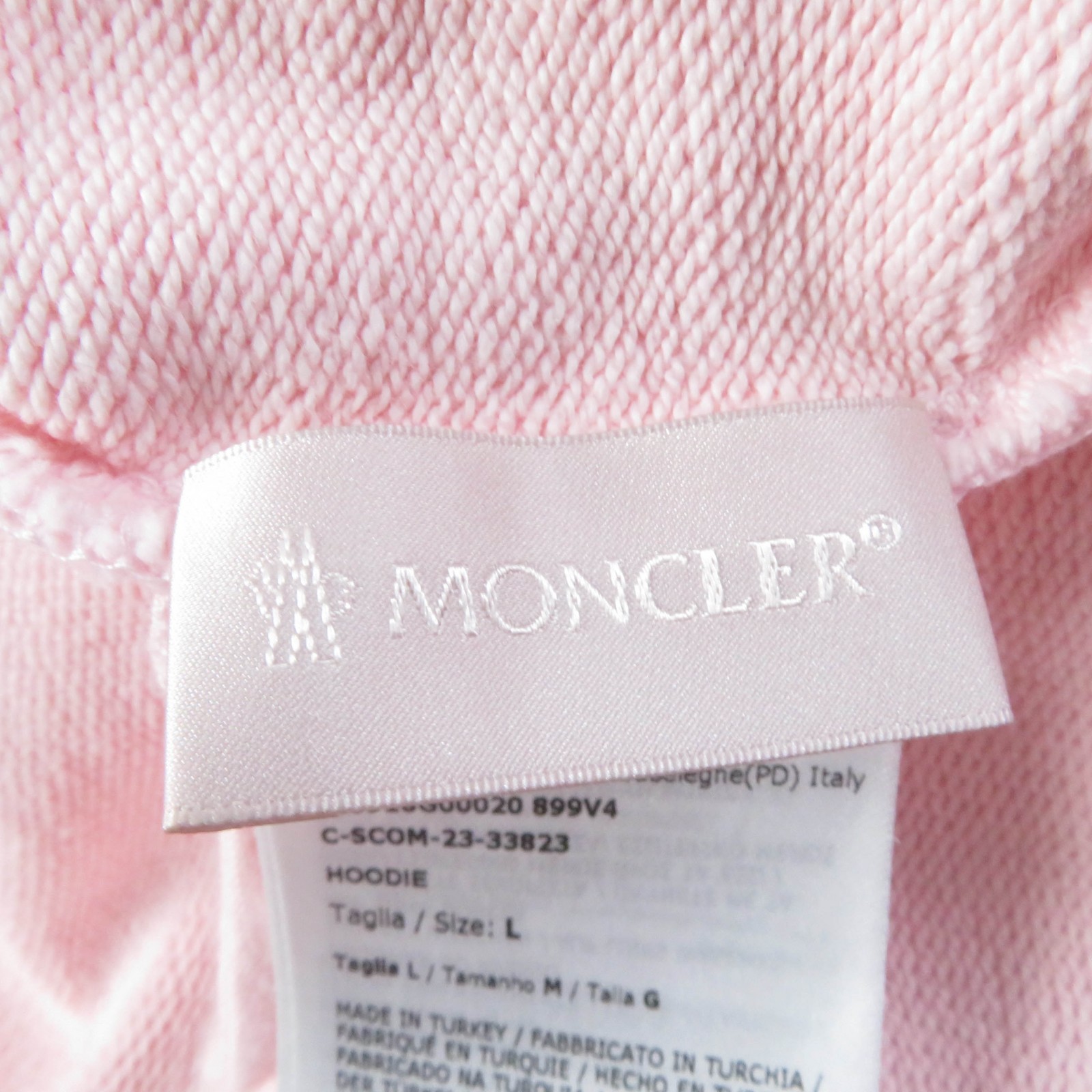 Great MONCLER hoodie HOODIE Logo patch and embroidered logo pink cotton Women L thumbnail 7