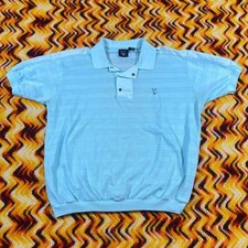 Vintage 80s Playboy Aquamarine Blue Polo Shirt