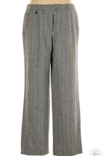 Escada Women's Gray Pinstripe Dress Pants Trousers Straight Pre-loved Sz 44