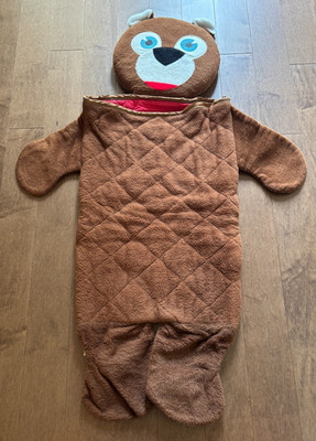 Vintage  70's Teddy Bear Sleeping Bag /Nap Mat Animal Fabric Inc