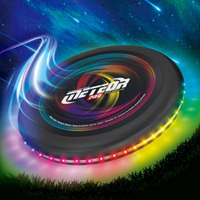 Light Up Flying Disc for Kids and Adults LED Glow in Dark Flying Ring with RGB