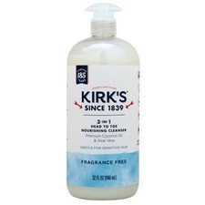 Kirk's Natural 3-in-1 Head to Toe Nourishing Cleanser Fragrance Free 32 fl.oz