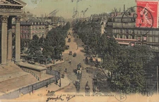 CARTE TOILEE PARIS BOULEVARDS VUS DE LA MADELEINE - 35448