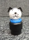 Vintage Fisher Price FP Little People Lucky Dog Figure Blue Collar 1980's