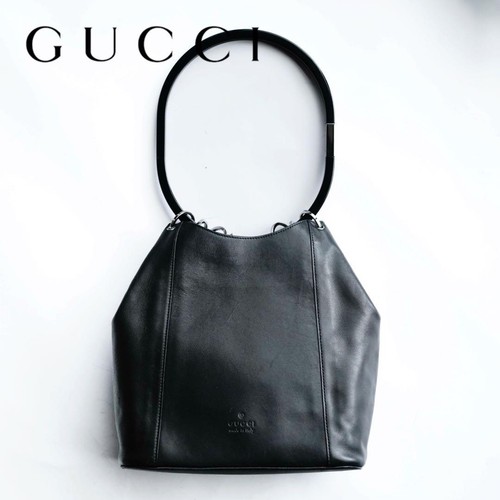 GUCCI Tom Ford Leather Bucket Bag