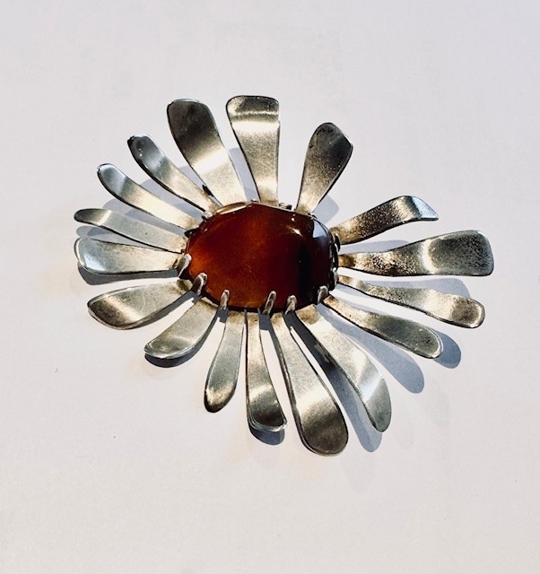 Womens Large Vintage Solid Silver 925 Artisan Bro… - image 1