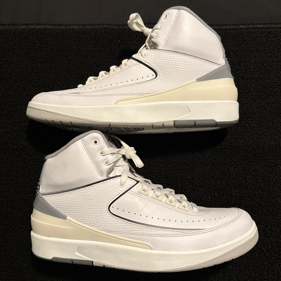 Hombre Talla 11.5 Jordan 2 Retro "Blanco Cemento" Gris Vela Negro Foto 3 de 4