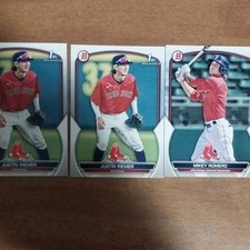 Bowman 1st Edition 3 Card Lot Boston Red Sox Justin Riemer Mikey Romero MLB
