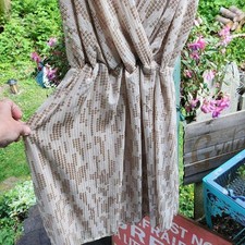 Champagne Colored V-Neck Mini Cocktail Dress by Express Small