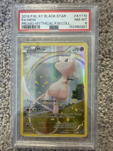 2016 Pokémon XY Black Star Promo Mew #XY110 Mythical Pokémon — PSA 8 - New Cert