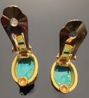 Vintage Turquoise and Silver Clip-on Earrings,  Southwest Style — photo 7