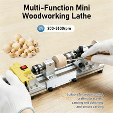 Multifunctional Mini Lathe Bead Polisher Grinder 200-3600RPM Variable Speed Wood