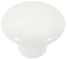 5 Pack 1-1/4 inch Simple Ceramic Knob White