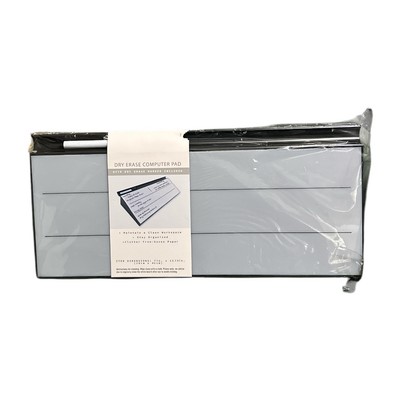 Plastic Dry Erase Desktop Computer Pad 15.75'' x 7'' Black White Clutter-Free New