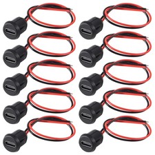 DWEII 10PCS Type-C Female Chassis 2P Direct Crimp USB C Connector B style