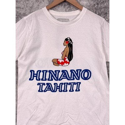 Authentic Hinano Tahiti T Shirt Small Mens White Hawaiian Double