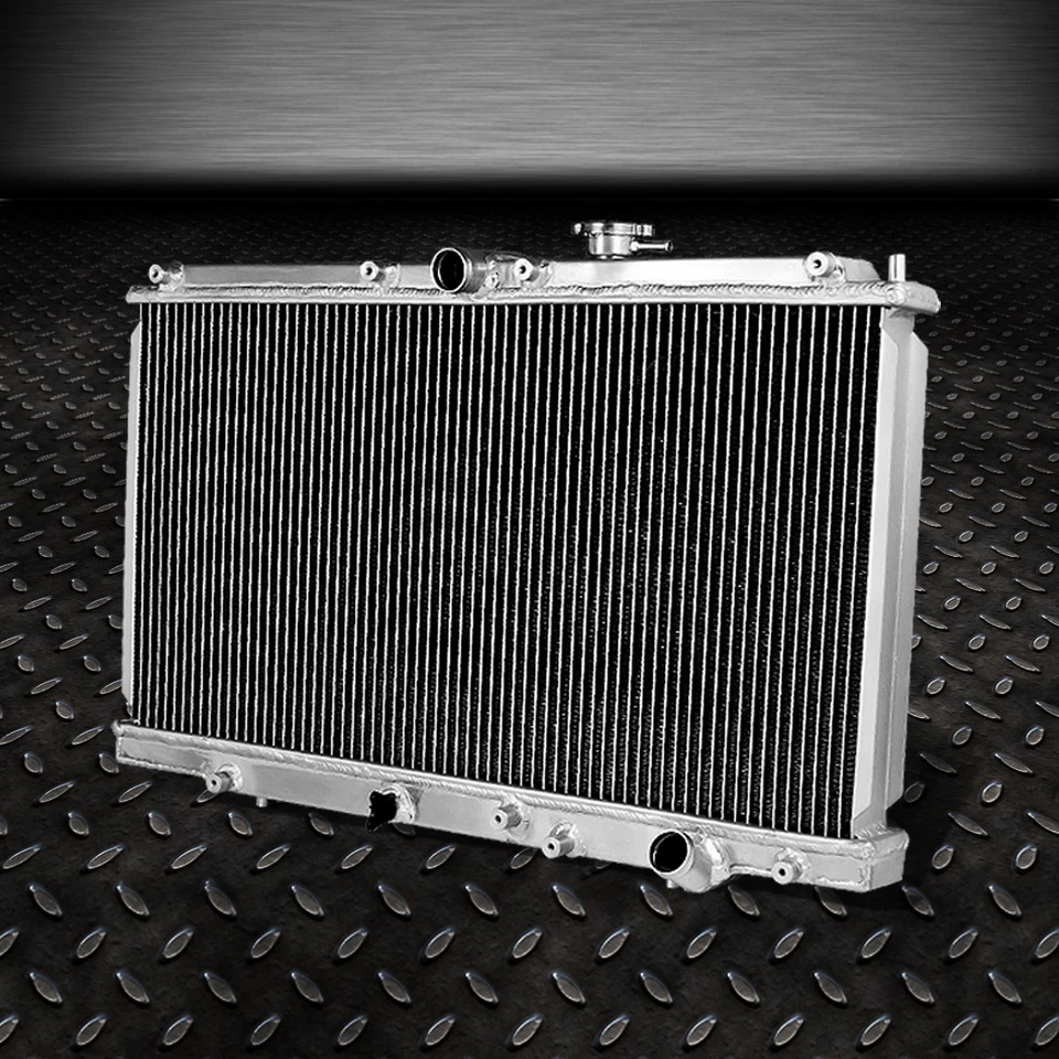 2-ROW ALUMINUM RADIATOR+2X 12"FAN KIT BLUE FOR 97-01 HONDA PRELUDE BB6 H22A4 MT - Изображение 2 из 4