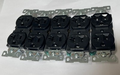 5 Cooper Electric Black COMMERCIAL Duplex Outlet Receptacle 20A 125V NOM426(25JL