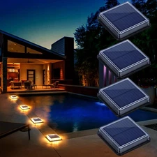 Solar Deck Lights, Driveway Walkway Dock Light Solar Powered Outdoor Stair St...
