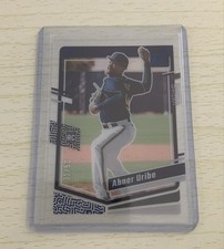 2023 Panini Chronicles - Clearly Donruss Abner Uribe #9 Blue /50 (RC)