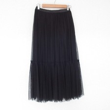 23SS ROPE Layered Tulle Long Skirt, Size 36, Black Women USED
