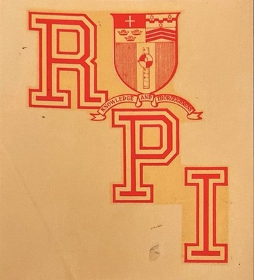 Vintage RENSSELAER POLYTECHNIC INSTITUTE soak in water slide decal NOS 60s