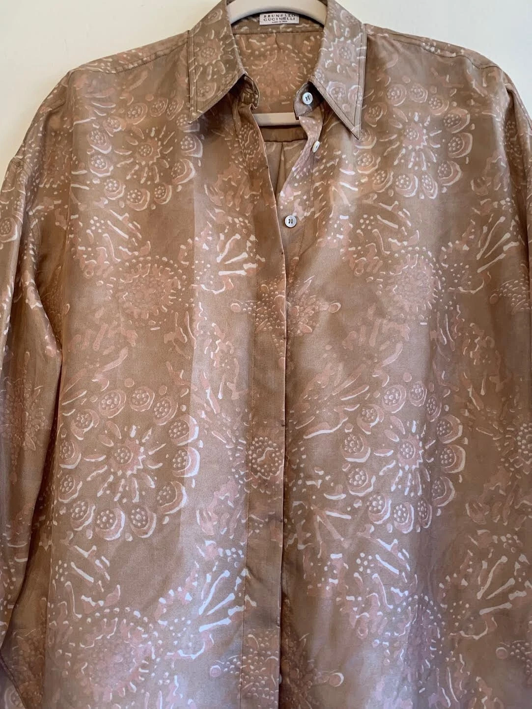 Brunello Cucinelli — BRUNELLO CUCINELLI WOMEN SHIRT FLORAL 100% SILK PRINTED BLOUSE SIZE M AUTHENTIC