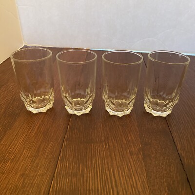 Arcoroc France Juice Glass Tumbler Vintage Set of 4 Lancer Pattern