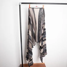 INVERO Women's Striped Stretch Wool Blend Multicolor Summer Triangular Scarf 