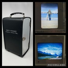 Vtg Bell  Howell Explorer Slide File With Trays  Slides 242 Scenic Vacation US