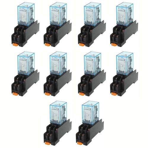 10PCS 12/24/110/220V AC/DC Coil Power Relay LY2NJ DPDT 8Pin HH62P JQX-13F w/Base - Picture 42 of 45