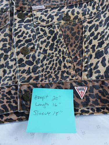 Vintage Georges Marciano for Guess Leopard Denim Jacket Women medium - Picture 10 of 10