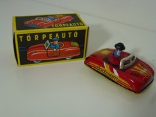Lemez Torpeauto mechanical car tin toy, with box, works